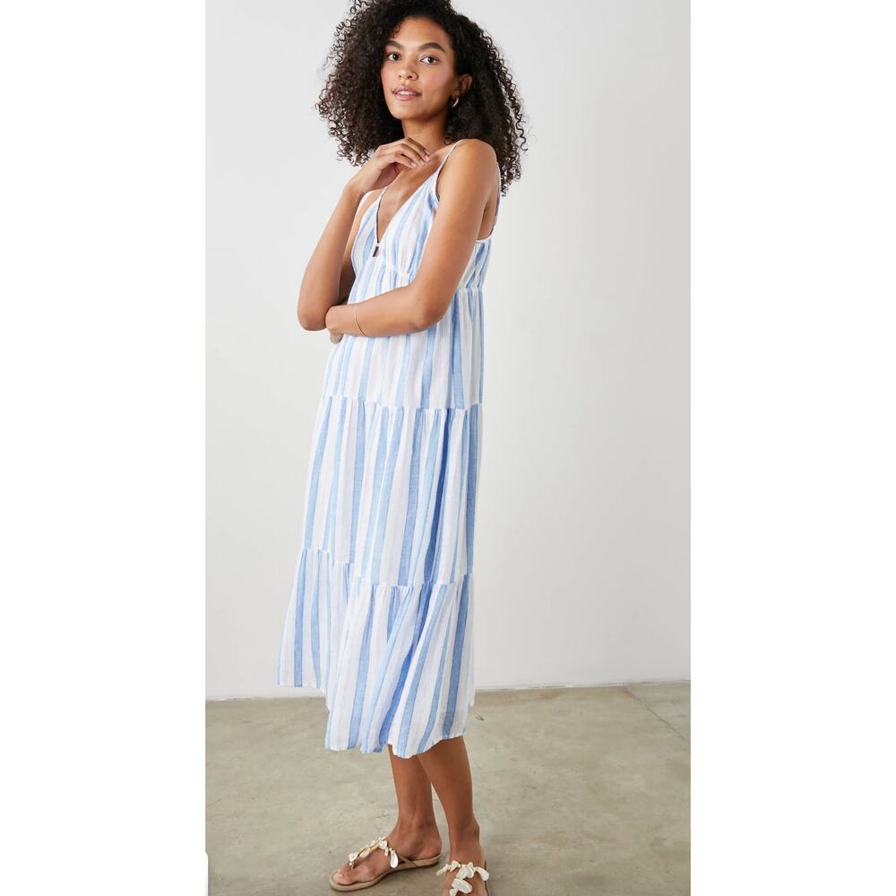 Rails Avril Tiered Midi Dress Gibson Stripe Size … - image 2